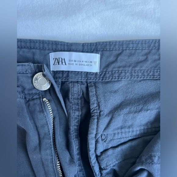 Zara Navy Cargo Pants size 4 - Picture 2 of 3